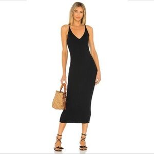 Weekend Stories Black Ribbed Knit Dress